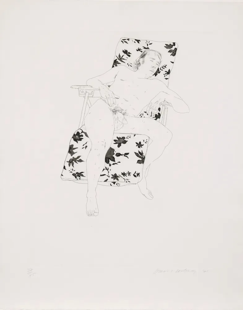 Гравюра Hockney - Mo asleep
