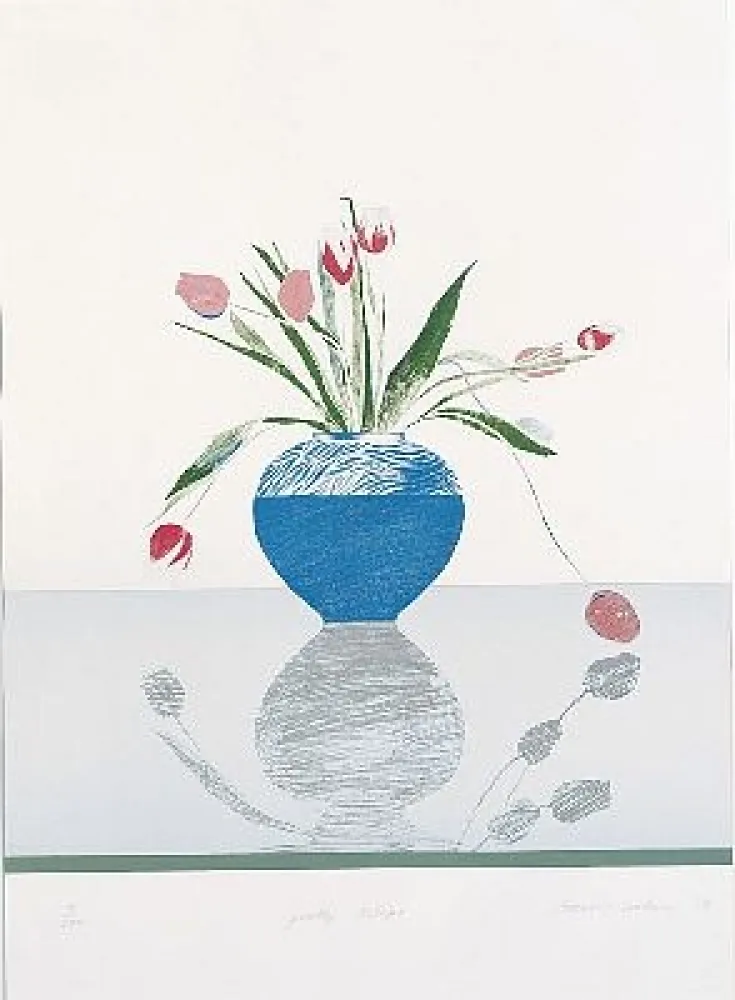 Литография Hockney - Pretty Tulips
