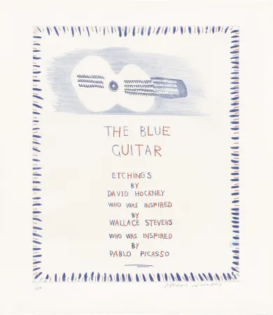 Офорт И Аквитанта Hockney - The Blue Guitar: title page