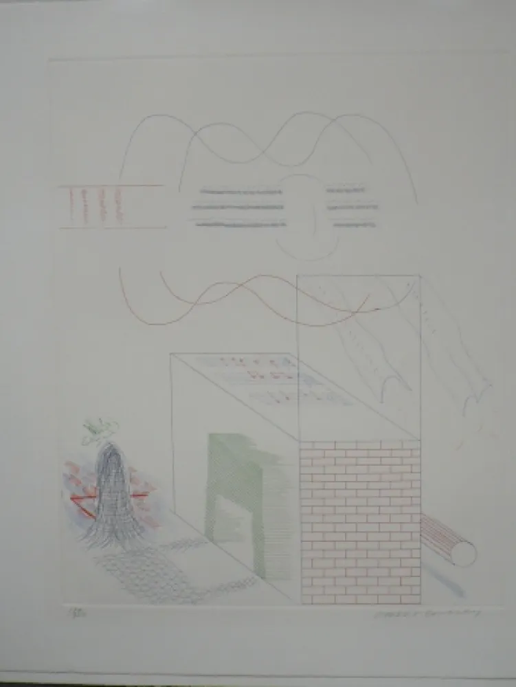 Офорт Hockney - The buzzing of the blue guitar (from the blue guitar)