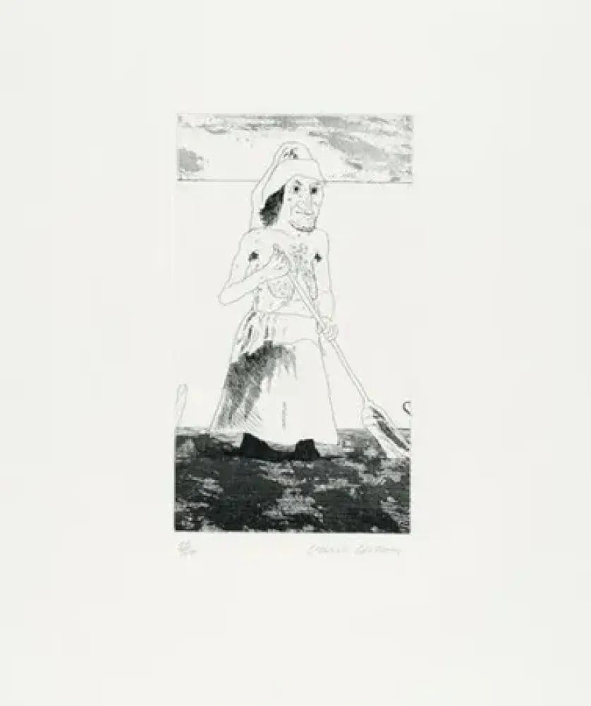 Гравюра Hockney - The enchantress in her garden(1969)