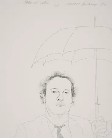 Офорт И Аквитанта Hockney - The Restaurateur - Peter At Odins