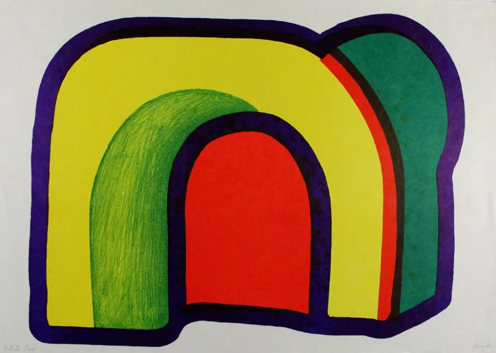 Литография Hodgkin - Composition with Red