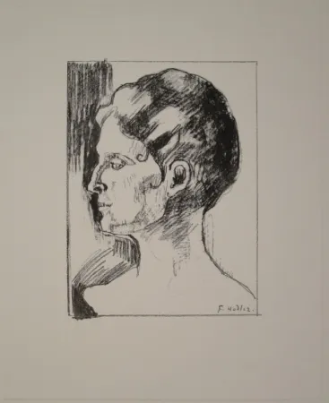 Литография Hodler - Profilbildnis von Frau Hodler.