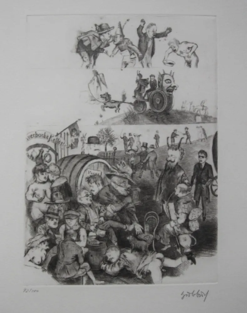 Офорт Hubbuch - Auerbachs Keller in Leipzig