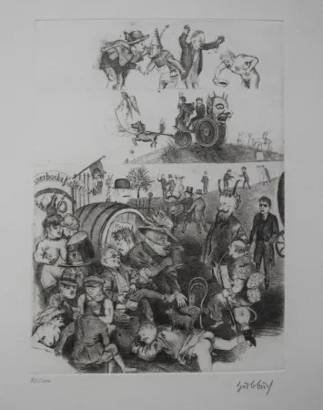 Офорт Hubbuch - Auerbachs Keller in Leipzig