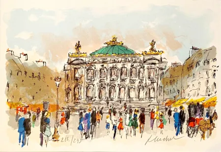 Литография Huchet - Opéra de Paris - Palais Garnier