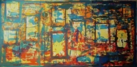 Литография Huftier - Fenêtre en Rajasthan