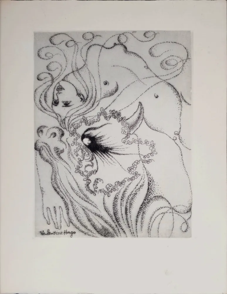 Офорт Hugo - Nu au Taureau, 1946