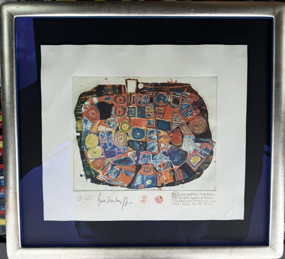 Офорт И Аквитанта Hundertwasser - Der Garten, The Garden, Le Jardin