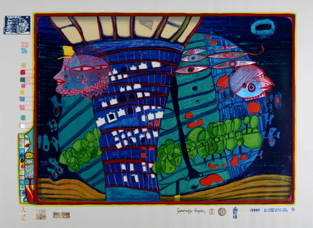 Сериграфия Hundertwasser - Exodus Into Space, Plate 4, 1970-72