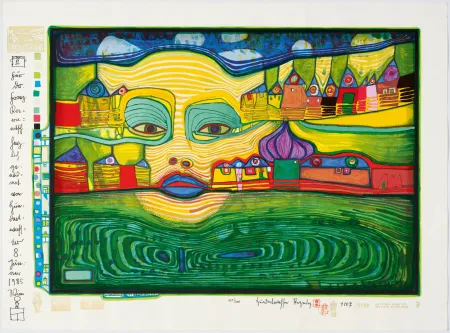 Сериграфия Hundertwasser - Irinaland über dem Balkan