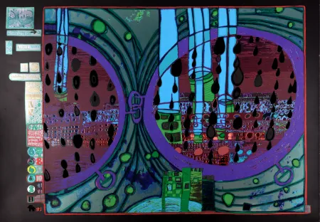 Литография Hundertwasser - Rainy day from the rain day, Plate 5, 1970-72