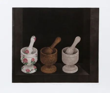 Mezzotint Hwang - Three Mortars and Pestle
