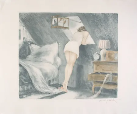 Офорт Icart - Attic Room - Sous le Toit