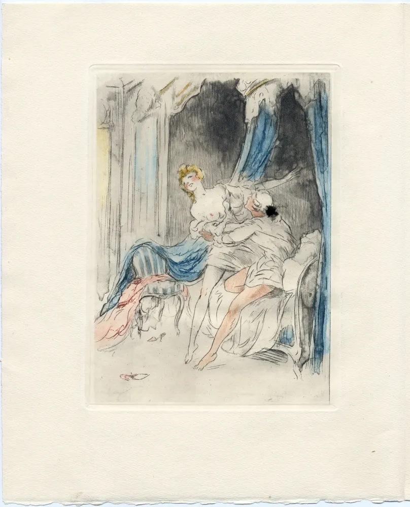 Иллюстрированная Книга Icart - Crébillon : LA NUIT ET LE MOMENT. 25 eaux-fortes de Louis Icart (1946).