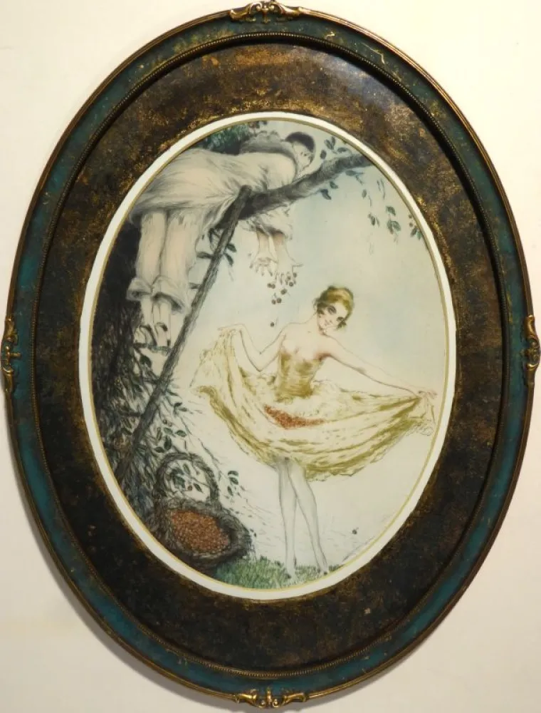 Акватинта Icart - Kirschenernte