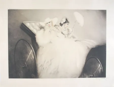 Офорт Icart - On the Champs Elysees - Aux Champs Elysées