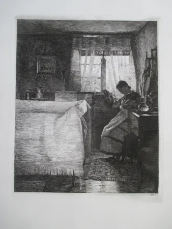 Гравюра Ilsted - Bedchamber Interior