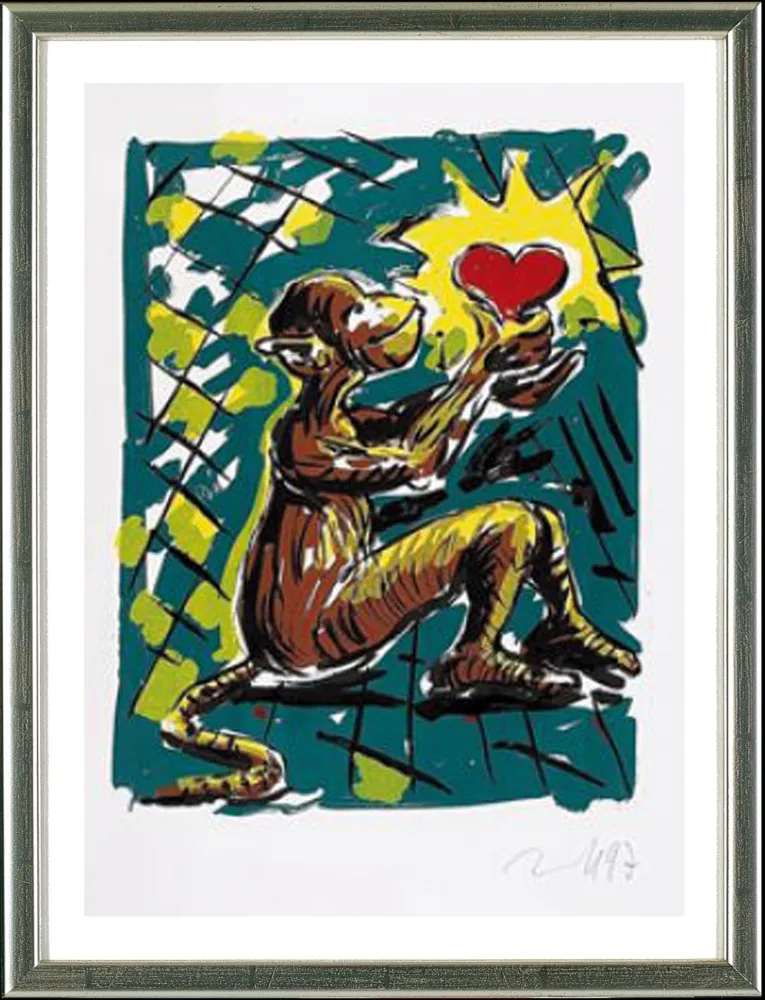 Сериграфия Immendorff - Herzaffe