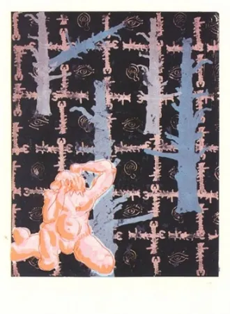 Многоэкземплярное Произведение Immendorff - No title (Red Man)