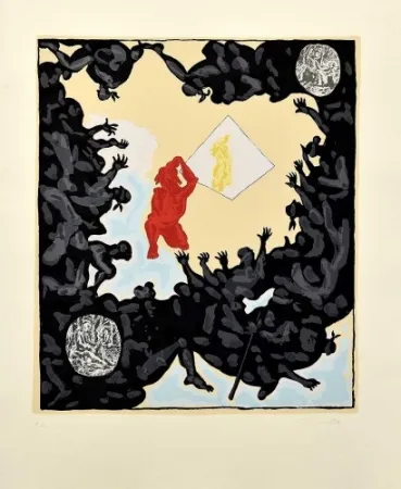 Многоэкземплярное Произведение Immendorff - Ohne Titel / AT-Spiegelgrafik