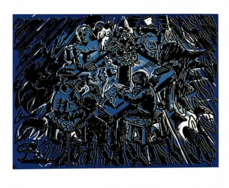 Линогравюра Immendorff - Söhne der Sonne I