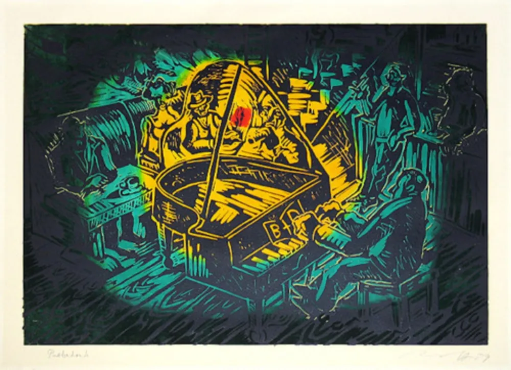 Линогравюра Immendorff - Ständchen für B und D