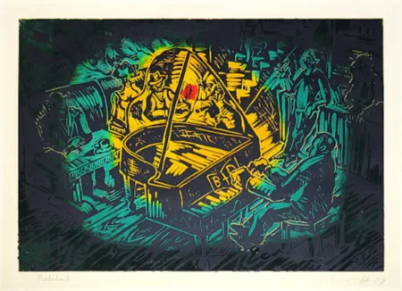 Линогравюра Immendorff - Ständchen für B und D