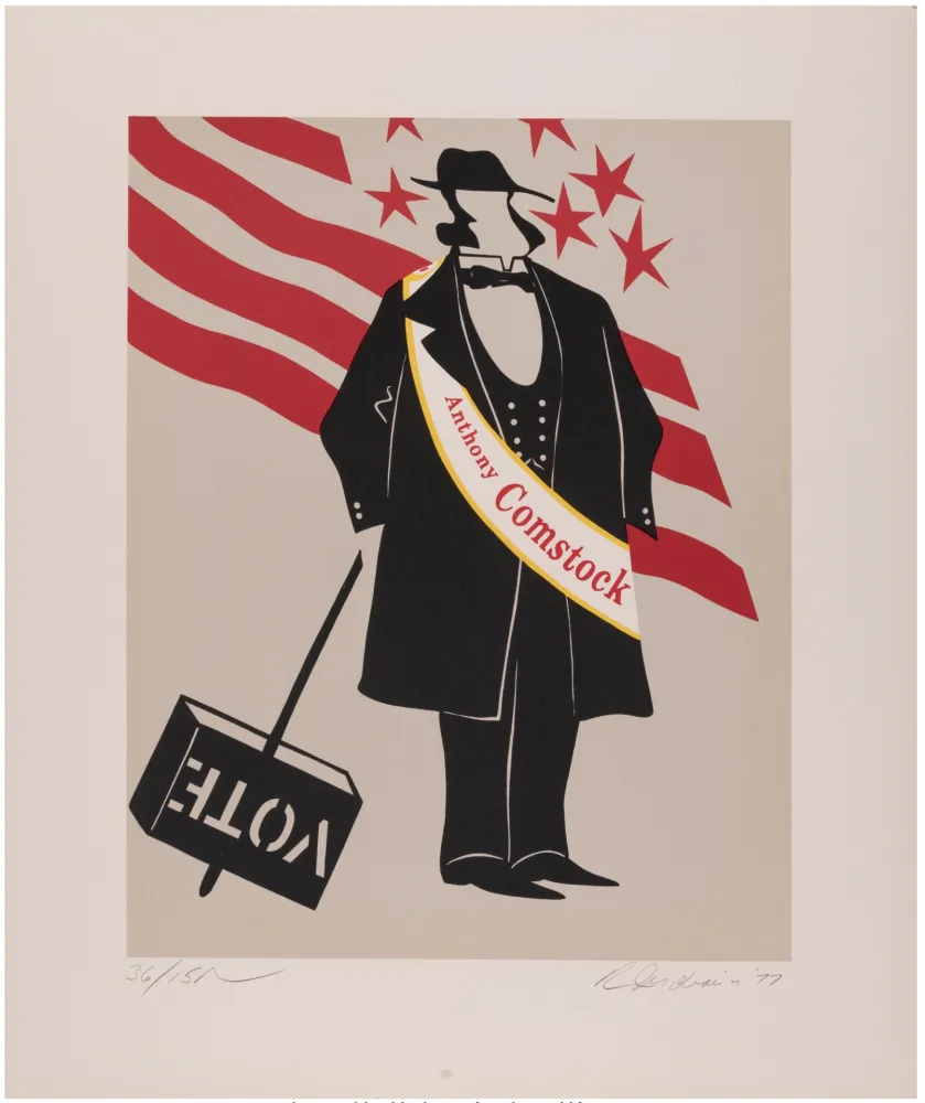 Сериграфия Indiana - Anthony Comstock, 1977 - Hand-signed
