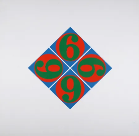 Сериграфия Indiana - Four Sixes, 1969 - hand-signed