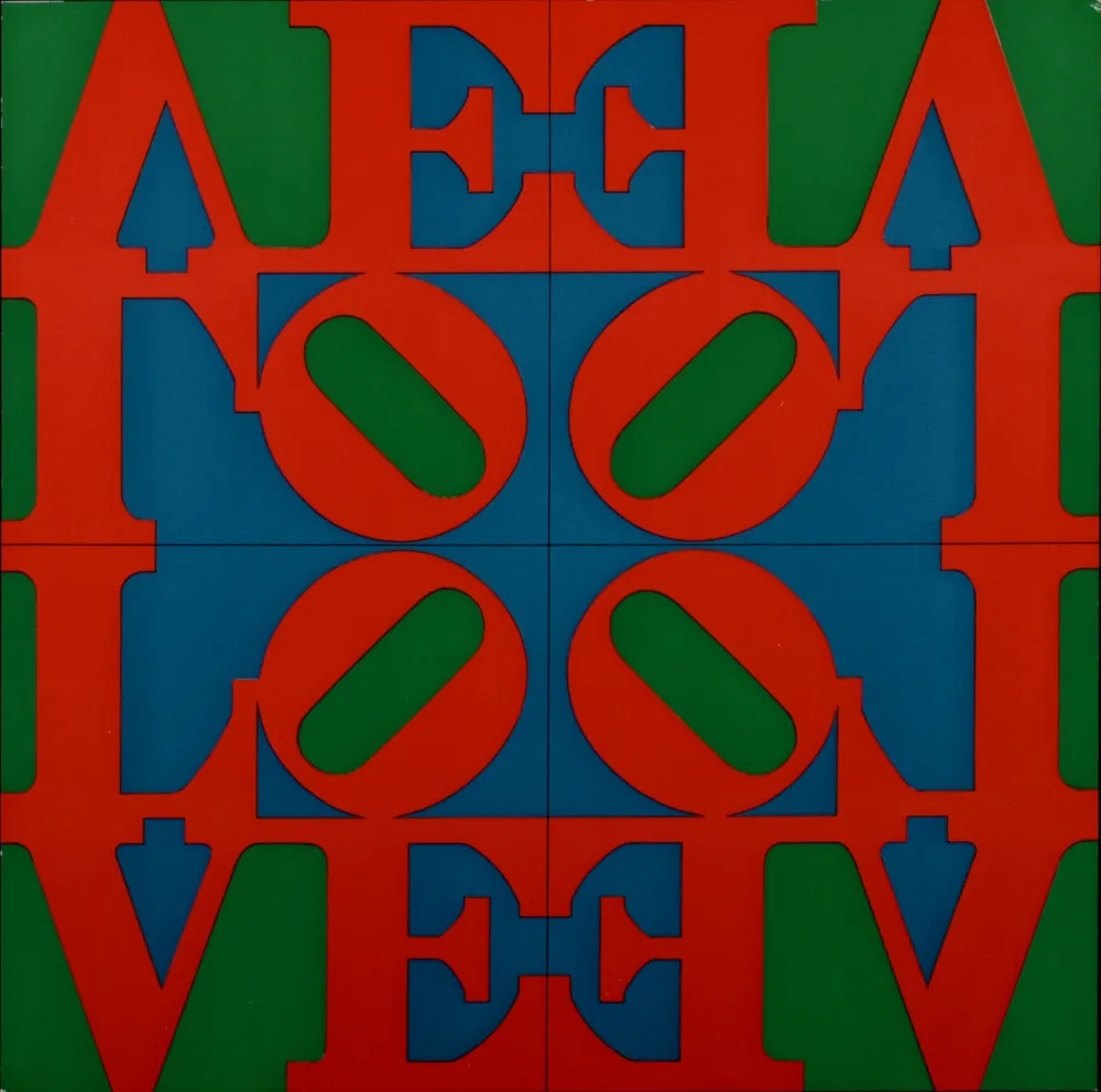 Сериграфия Indiana - Love Wall, 1967 - Very scarce!