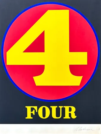 Сериграфия Indiana - Robert Indiana (1928–2018) - Four, from numbers - Screenprint in colors on Schoellers Parole paper - 1968