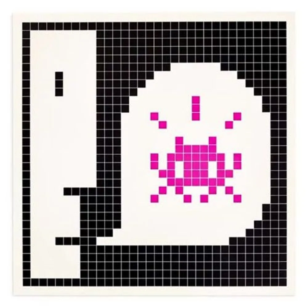 Сериграфия Invader - Alert : System Infected (Magenta)