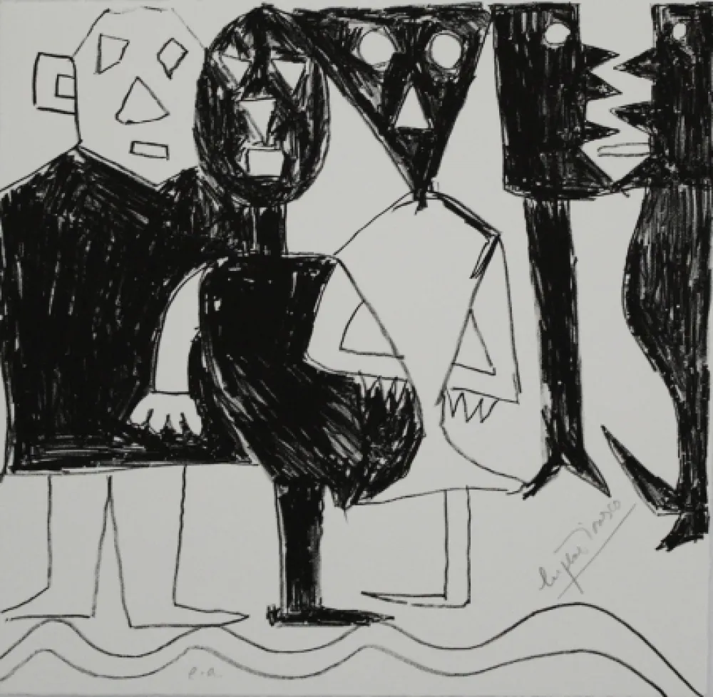 Литография Ionesco - A bord de la nef