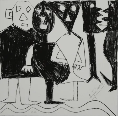 Литография Ionesco - A bord de la nef