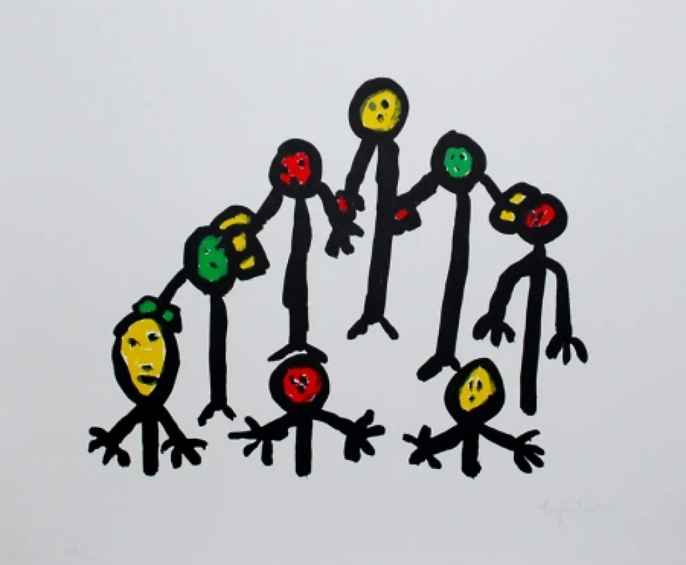 Литография Ionesco - Le cercle familial