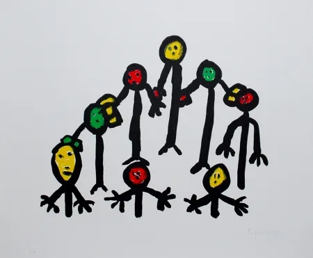 Литография Ionesco - Le cercle familial