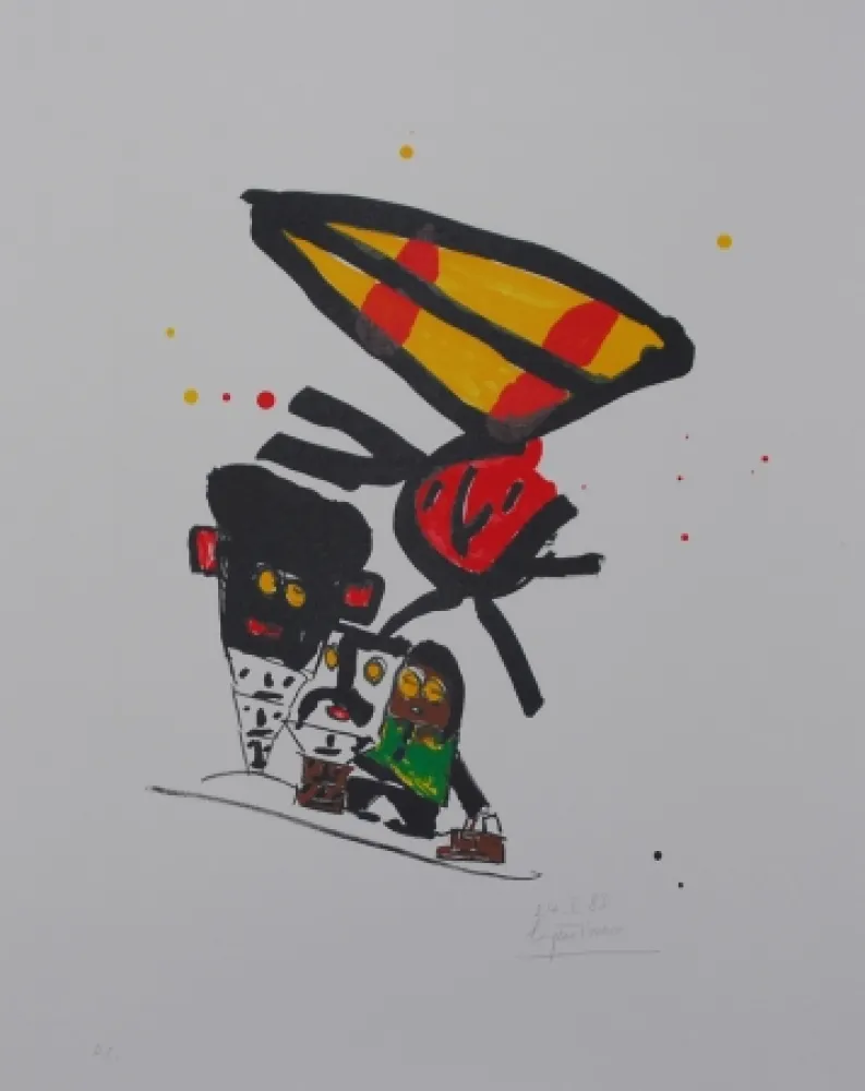 Литография Ionesco - Les petits hommes