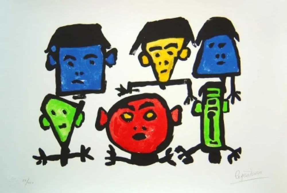 Литография Ionesco - Les spectateurs