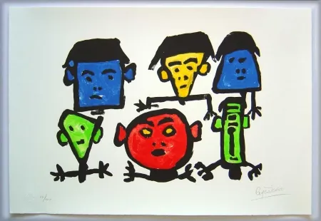 Литография Ionesco - Les spectateurs