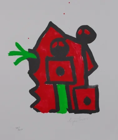 Литография Ionesco - Rouge au noir