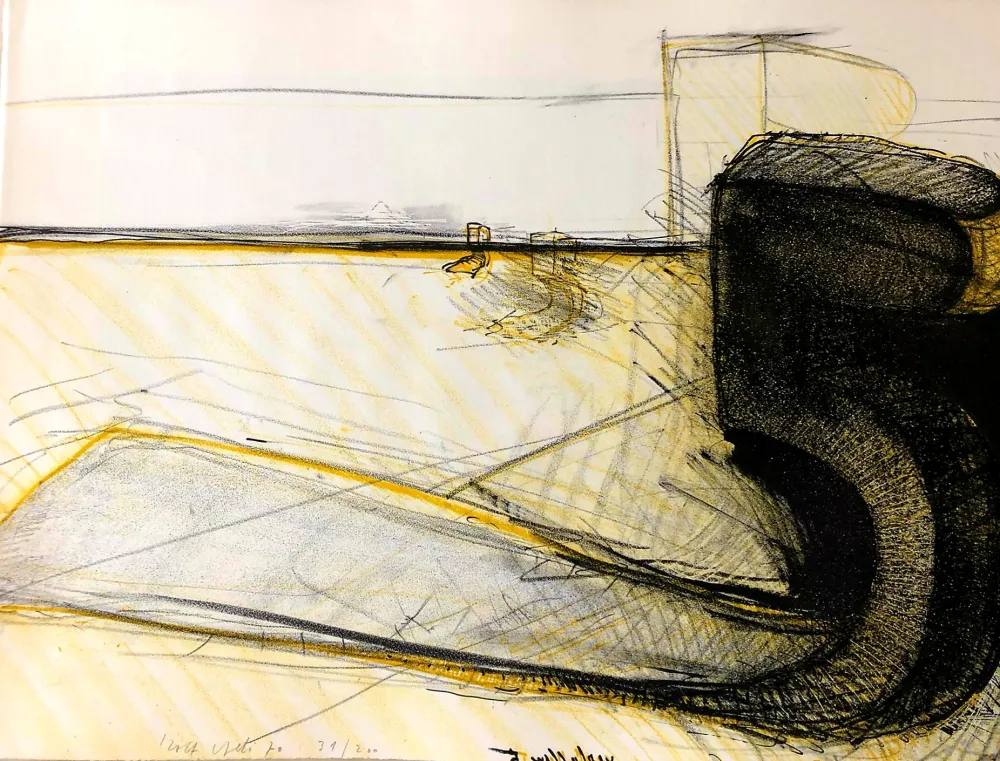 Литография Iseli - Liegende Funf