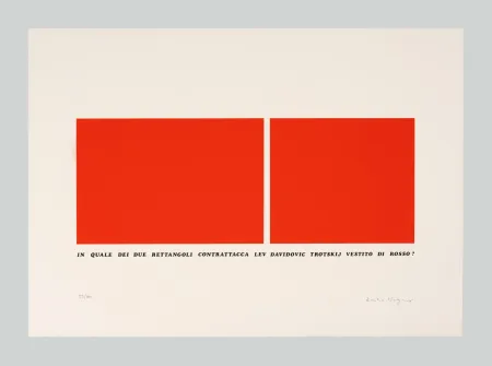 Сериграфия Isgro - In quale dei due rettangoli contrattacca Led Dadidovic Trotskji vestito di rosso?