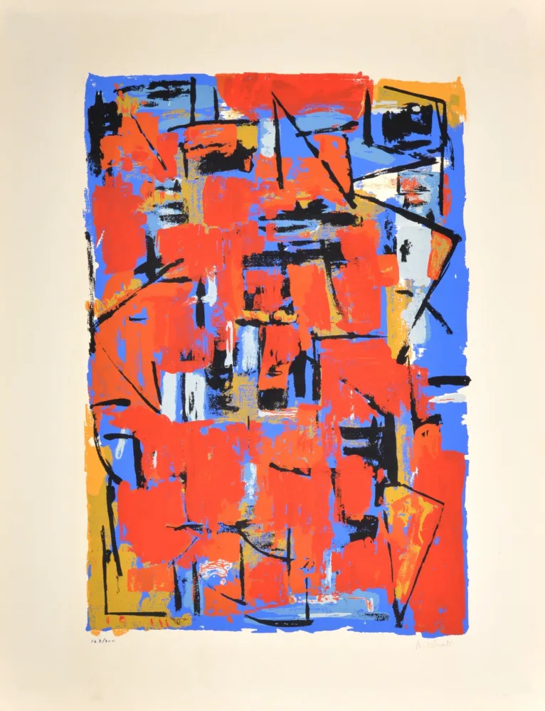 Сериграфия Istrati - Composition, 1954 - Hand-signed