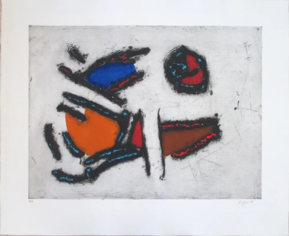 Офорт Jacobsen - La Seine - Les Poissons