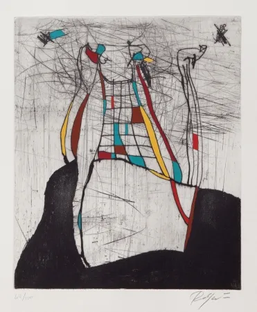 Гравюра Сухой Иглой Jacobsen - Volcan eteint