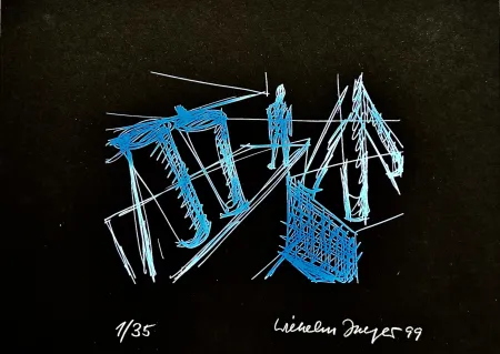 Сериграфия Jaeger - Begegnungen Blau