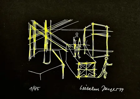 Сериграфия Jaeger - Begegnungen Gelb