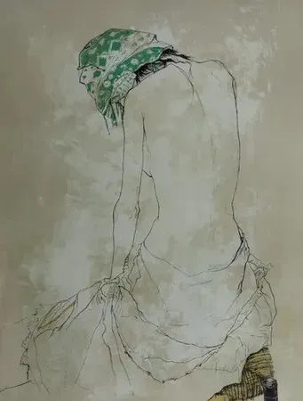 Литография Jansem - Foulard vert (1993)